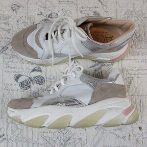 EUC $495 AGL Shoes Womens  Chunky Platform Sneakers  Heel Leather 9.5 10
